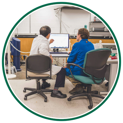 Professors conducting research in a lab