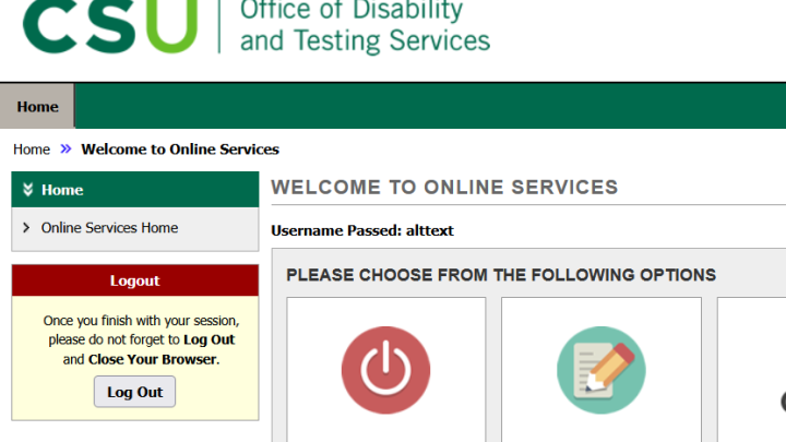 Truncated screen capture of the CSU AIM student portal login page.