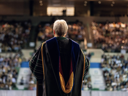 President Bloomberg on Commencement stage