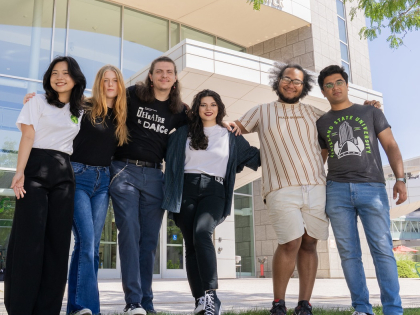 Group of students in front of Student Center