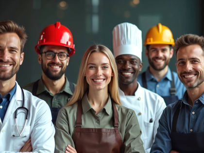 Picture of multiple people in different professions
